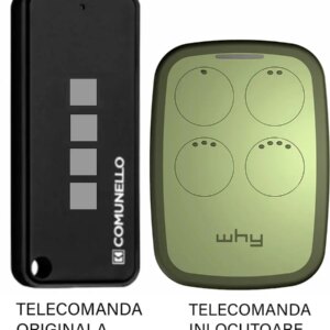 Telecomanda inlocuitoare poarta garaj cu 4 butoane rolling cod frecventa 433.92MHz Comunnelo Keep Black compatibila cu originalu