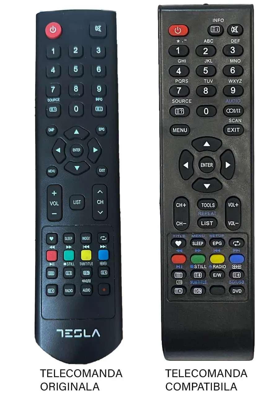 Telecomanda inlocuitoare TV Tesla 32C315SH compatibil cu originalul (133-1)