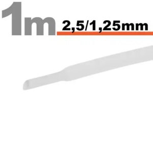 Tub termocontractant alb 2.5 /1.25 mm 1m lungime