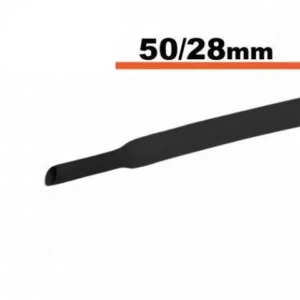 Tub termocontractibil negru 50mm/ 25mm 0.5m